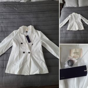 Reset - White, Button-Up Blazer